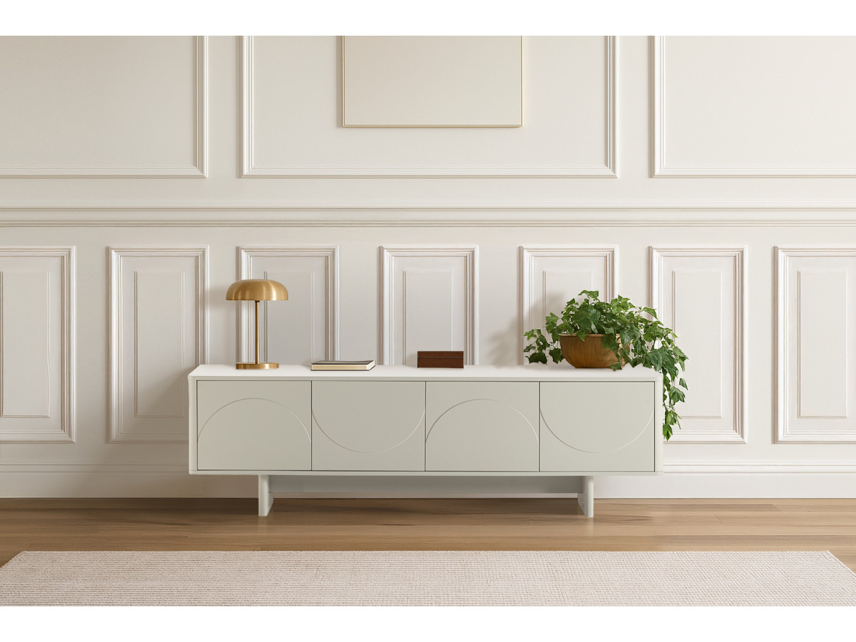 Meuble TV 4 portes 180 cm ESTEBAN formes géométriques