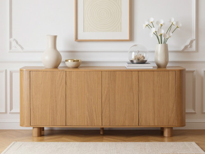 Buffet 4 portes 180 cm MALO placage chêne massif
