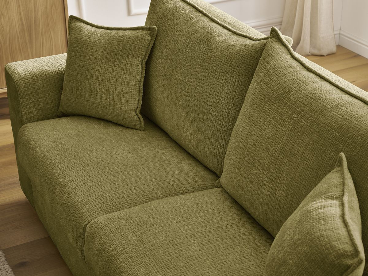 Canapé droit convertible AUGUSTIN texturé vert — vue 6