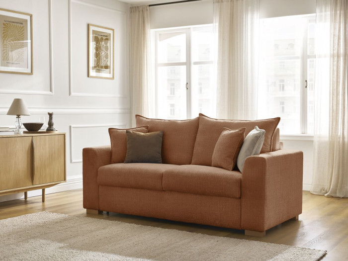 Canapé droit convertible ouverture express AUGUSTIN tissu texturé