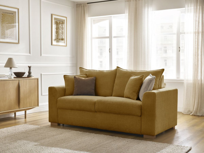 Canapé droit convertible ouverture express AUGUSTIN tissu texturé