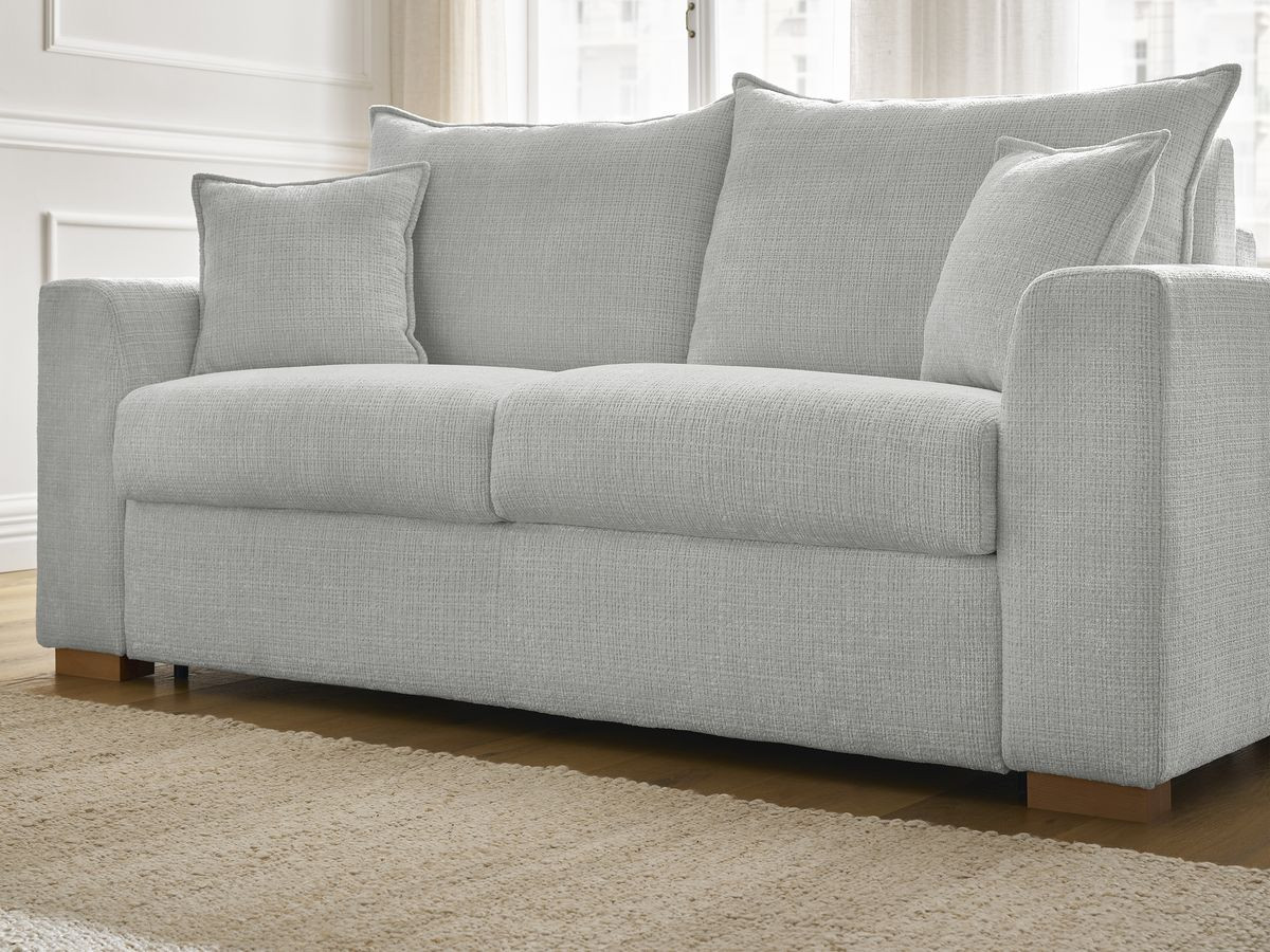 Canapé droit convertible AUGUSTIN texturé gris clair — vue 6