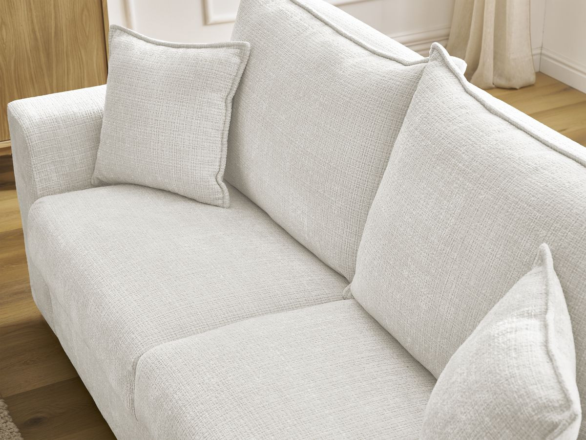 Canapé droit convertible AUGUSTIN texturé blanc — vue 6