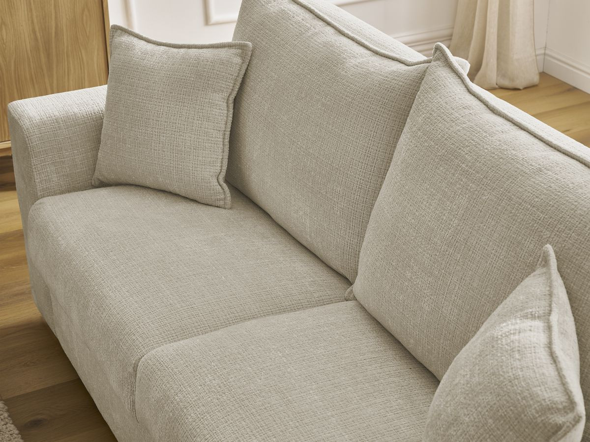 Canapé droit convertible AUGUSTIN texturé beige — vue 6