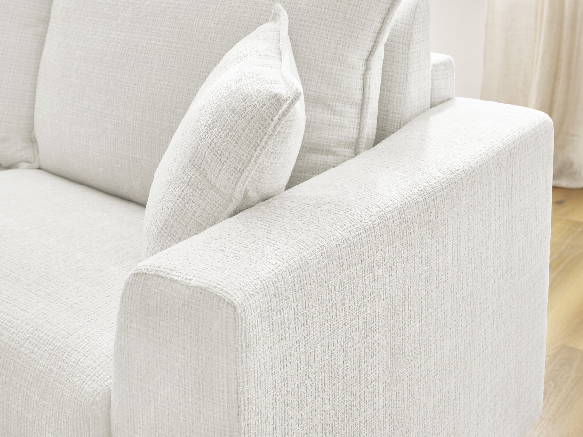 Canapé d'angle réversible convertible AUGUSTIN texturé blanc — vue 5