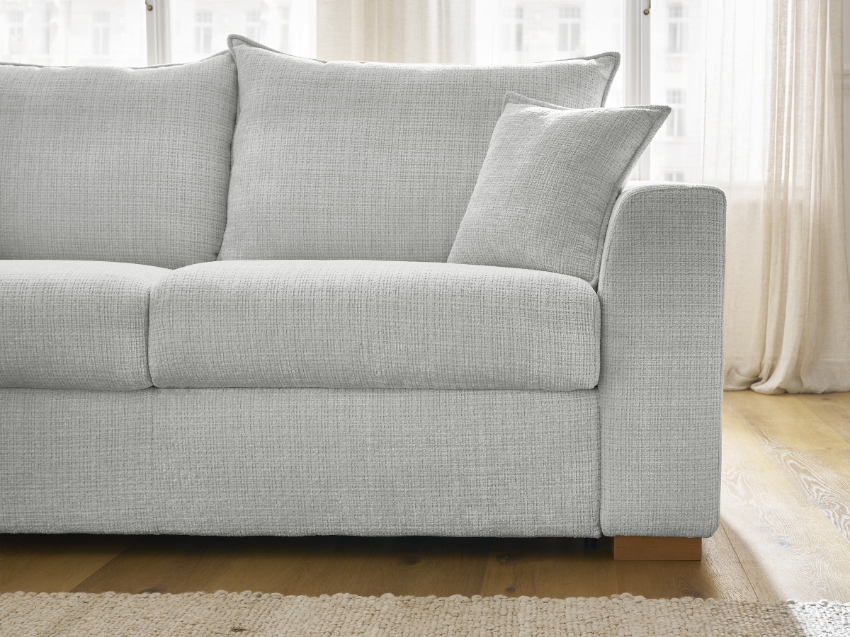 Canapé d'angle réversible convertible AUGUSTIN texturé gris clair — vue 5