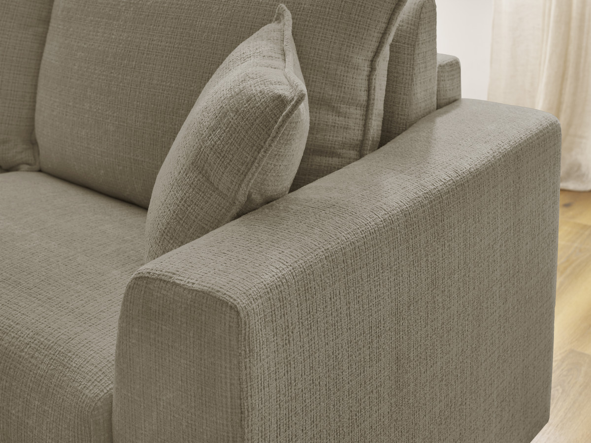 Canapé d'angle réversible convertible AUGUSTIN texturé taupe — vue 6