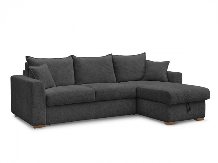 Canapé d'angle réversible convertible ouverture express AUGUSTIN tissu texturé