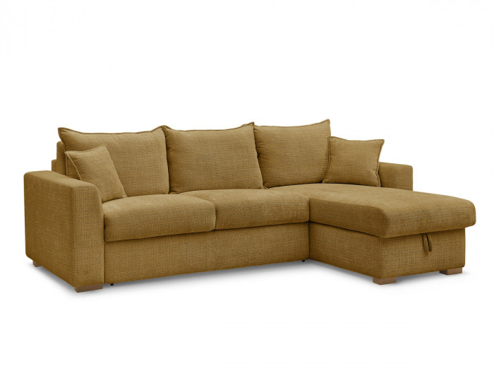 Canapé d'angle réversible convertible ouverture express AUGUSTIN tissu texturé