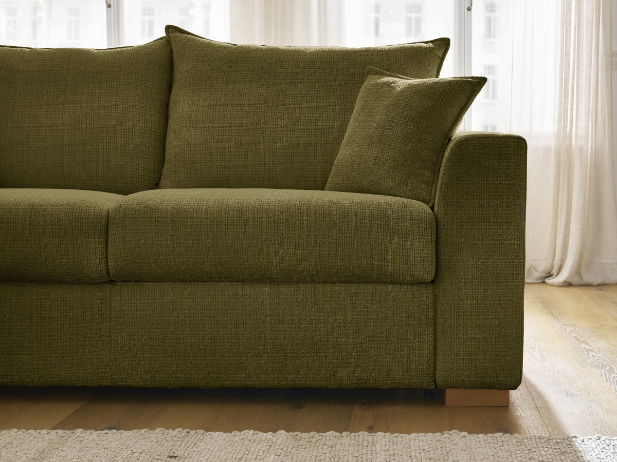 Canapé d'angle réversible convertible AUGUSTIN texturé vert — vue 5