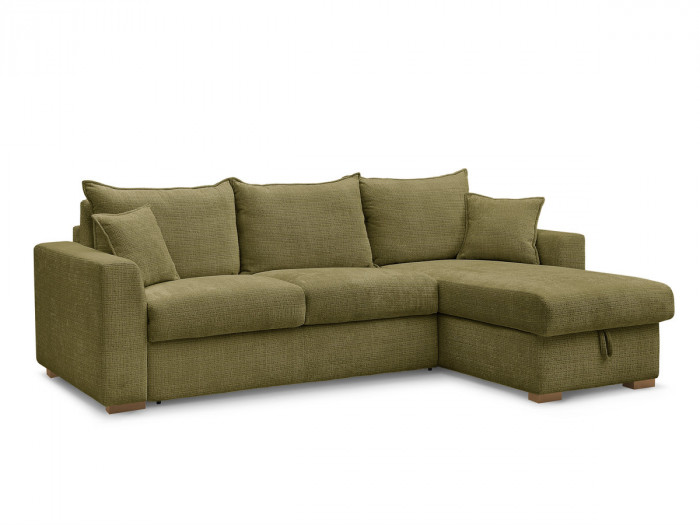 Canapé d'angle réversible convertible ouverture express AUGUSTIN tissu texturé