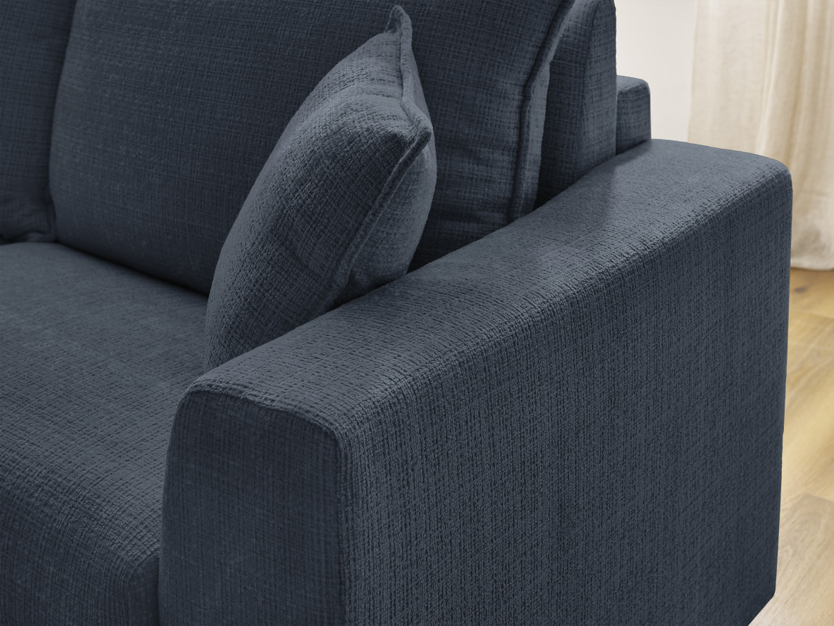 Canapé d'angle réversible convertible AUGUSTIN texturé bleu foncé — vue 6