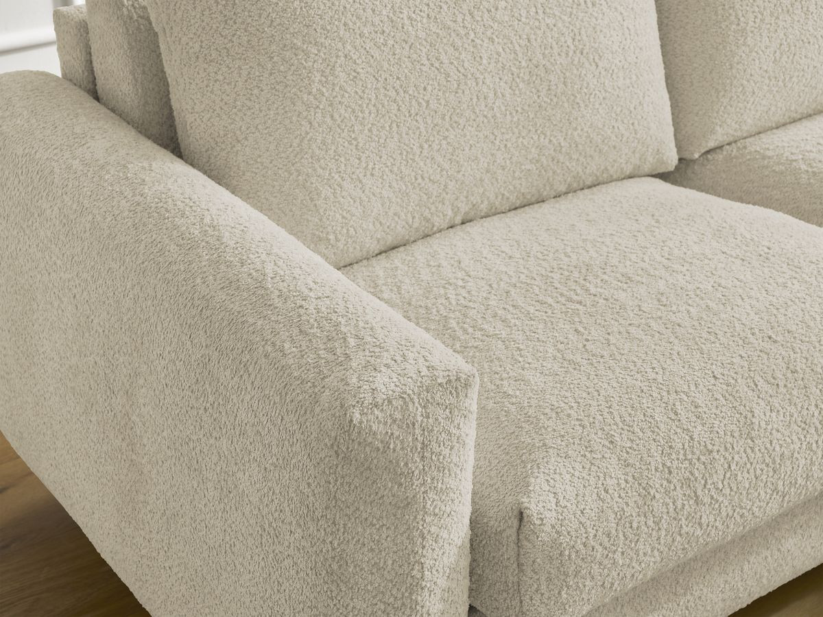 Canapé droit convertible NOUVEAU COCOONE bouclette beige — vue 5