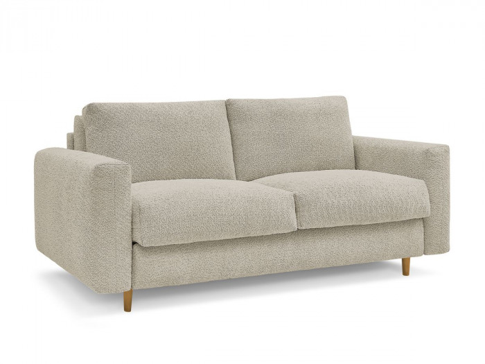 Canapé droit convertible NOUVEAU COCOONE ouverture express tissu bouclette