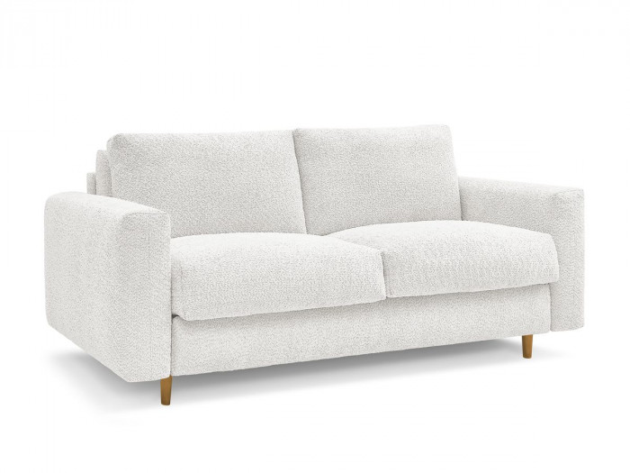 Canapé droit convertible NOUVEAU COCOONE ouverture express tissu bouclette