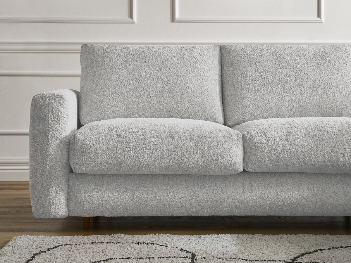 Canapé droit convertible NOUVEAU COCOONE bouclette gris clair — vue 4