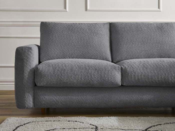 Canapé droit convertible NOUVEAU COCOONE ouverture express tissu bouclette