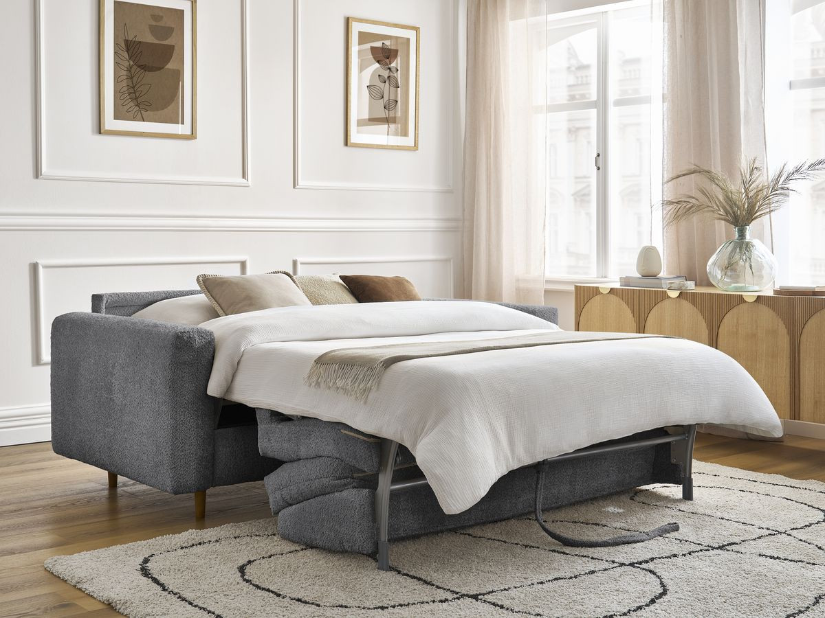 Canapé droit convertible NOUVEAU COCOONE bouclette gris foncé — vue 5