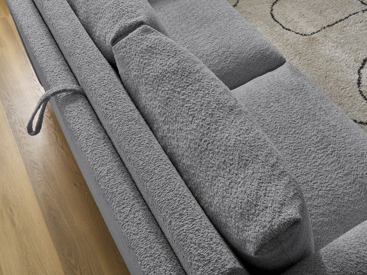 Canapé droit convertible NOUVEAU COCOONE bouclette gris foncé — vue 6