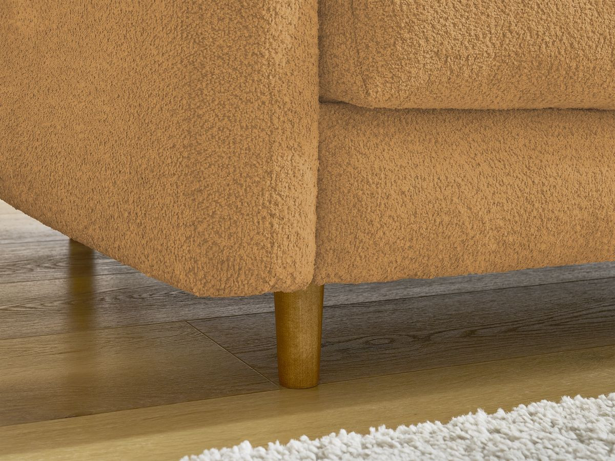 Canapé droit convertible NOUVEAU COCOONE bouclette jaune — vue 5