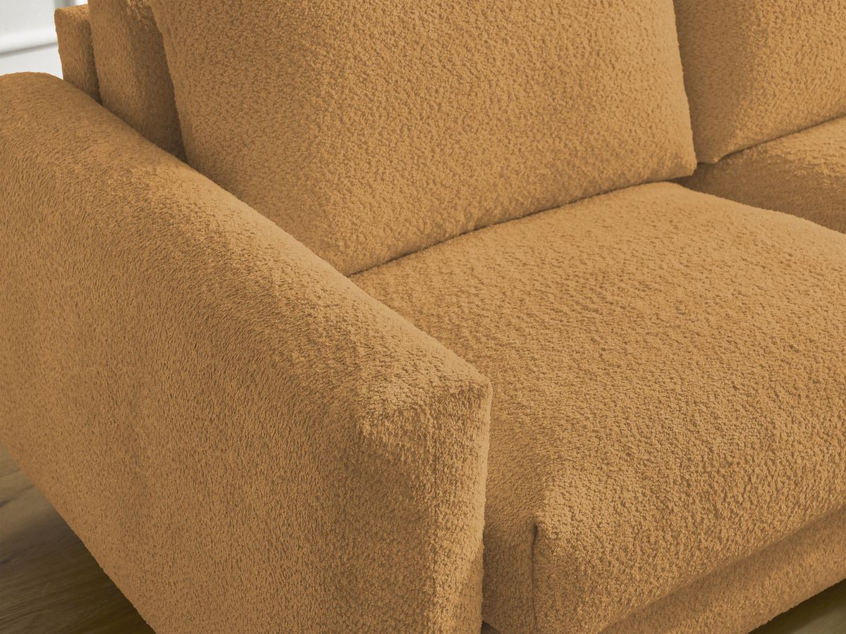 Canapé droit convertible NOUVEAU COCOONE bouclette jaune — vue 6