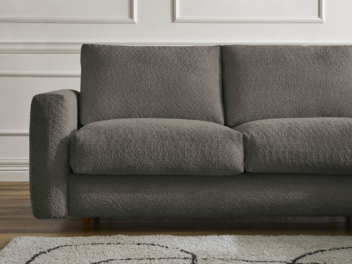 Canapé droit convertible NOUVEAU COCOONE bouclette marron — vue 4