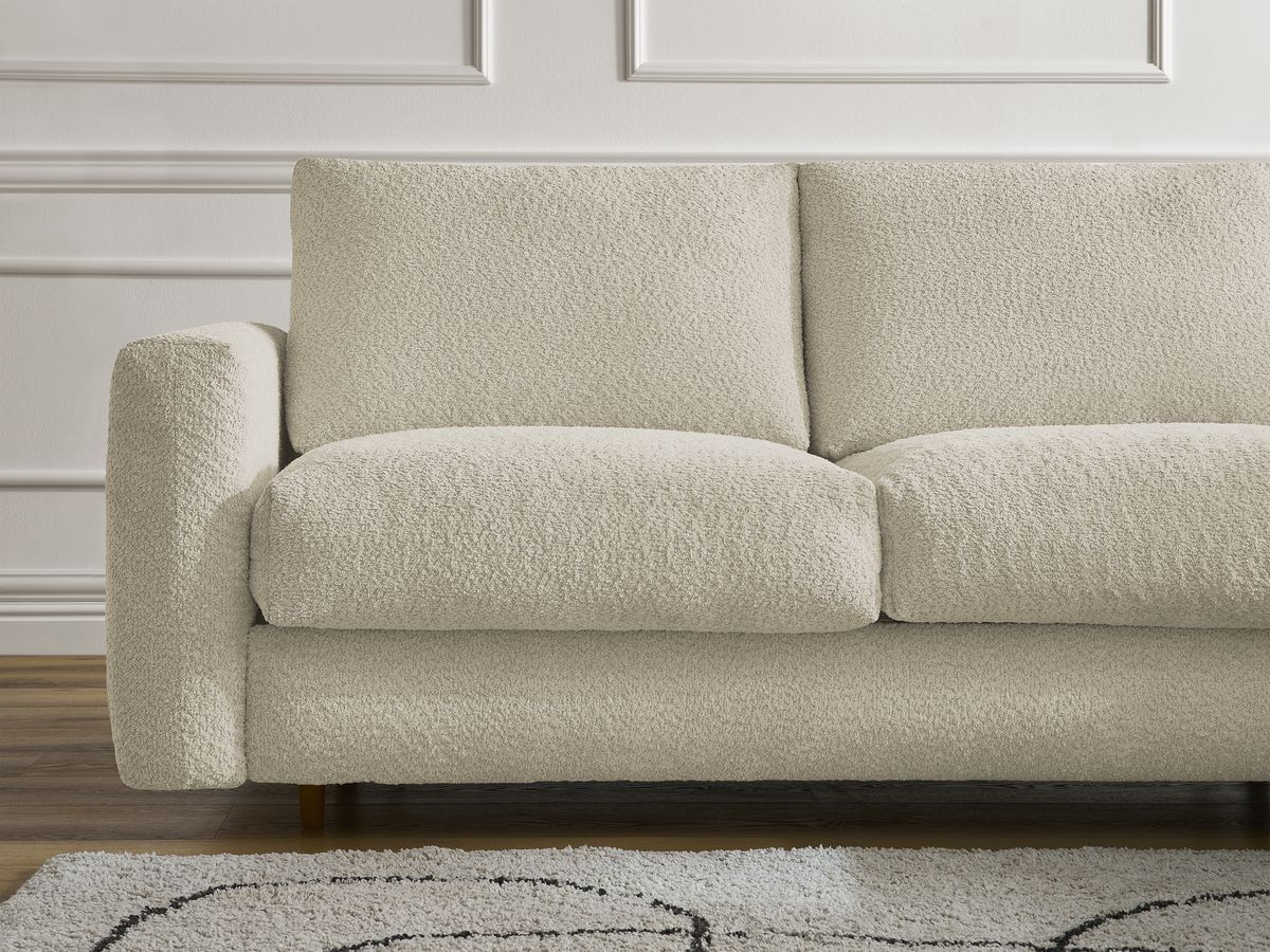 Canapé d'angle réversible convertible NOUVEAU COCOONE bouclette beige — vue 4