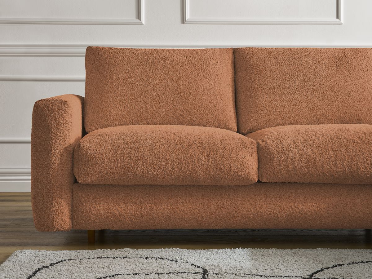 Canapé droit convertible NOUVEAU COCOONE bouclette orange — vue 4