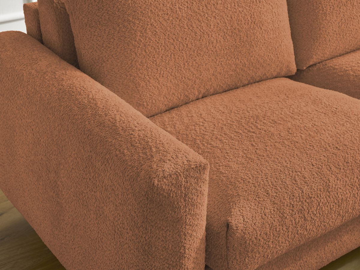 Canapé droit convertible NOUVEAU COCOONE bouclette orange — vue 5