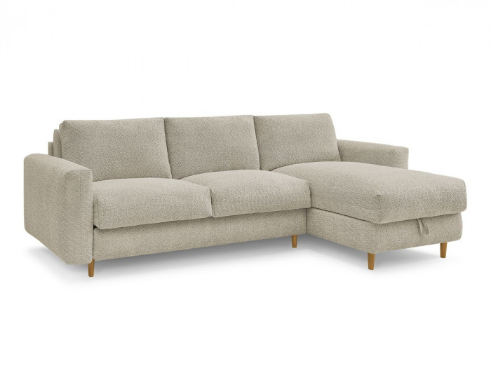 Canapé d'angle réversible convertible NOUVEAU COCOONE ouverture express tissu bouclette