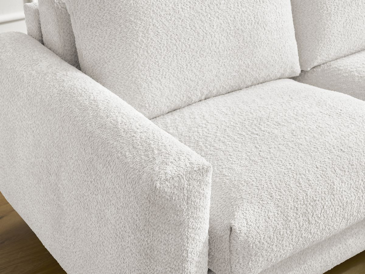 Canapé d'angle réversible convertible NOUVEAU COCOONE bouclette blanc — vue 5