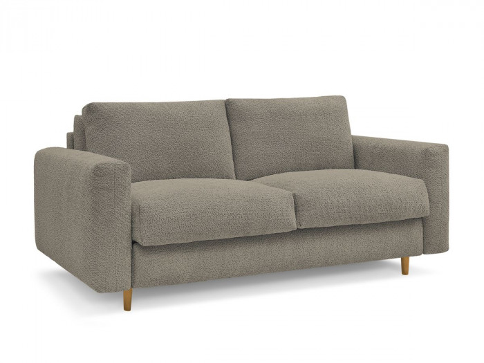 Canapé droit convertible NOUVEAU COCOONE ouverture express tissu bouclette