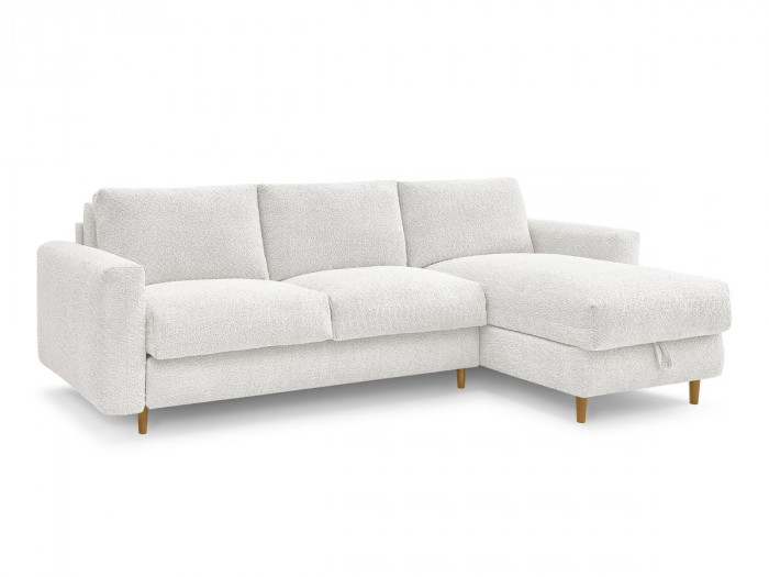 Canapé d'angle réversible convertible NOUVEAU COCOONE ouverture express tissu bouclette