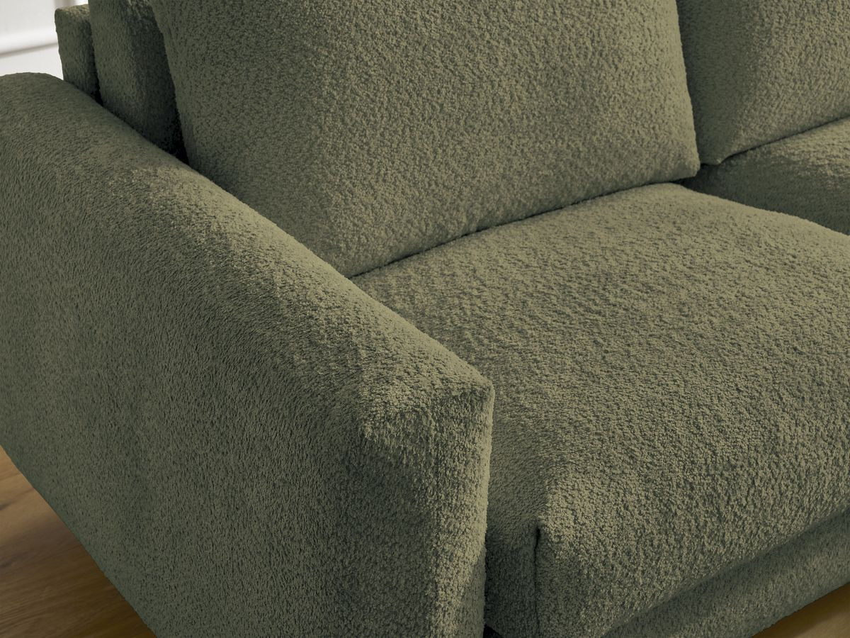 Canapé droit convertible NOUVEAU COCOONE bouclette vert — vue 5