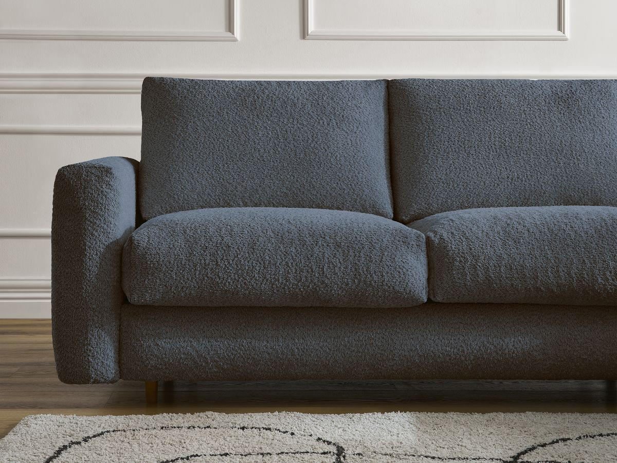 Canapé d'angle réversible convertible NOUVEAU COCOONE bouclette bleu foncé — vue 4