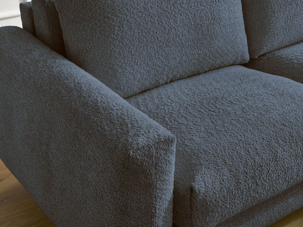 Canapé d'angle réversible convertible NOUVEAU COCOONE bouclette bleu foncé — vue 5