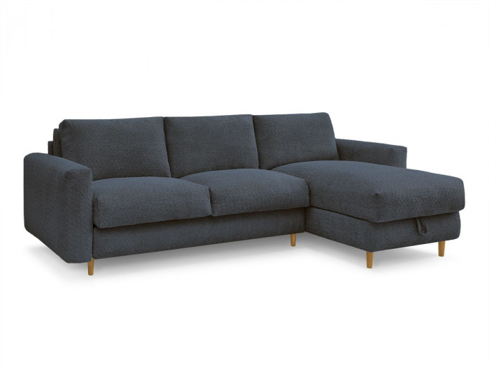 Canapé d'angle réversible convertible NOUVEAU COCOONE ouverture express tissu bouclette