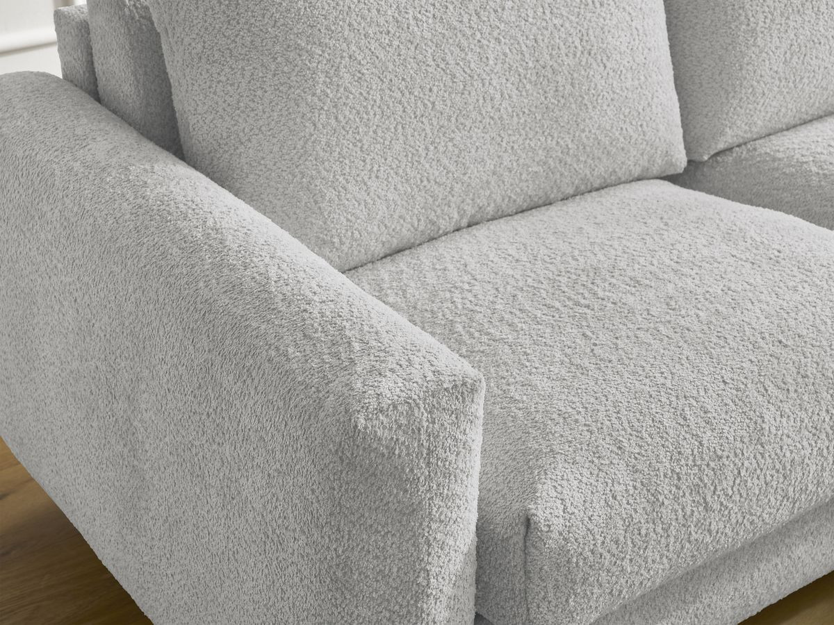 Canapé d'angle réversible convertible NOUVEAU COCOONE bouclette gris clair — vue 6