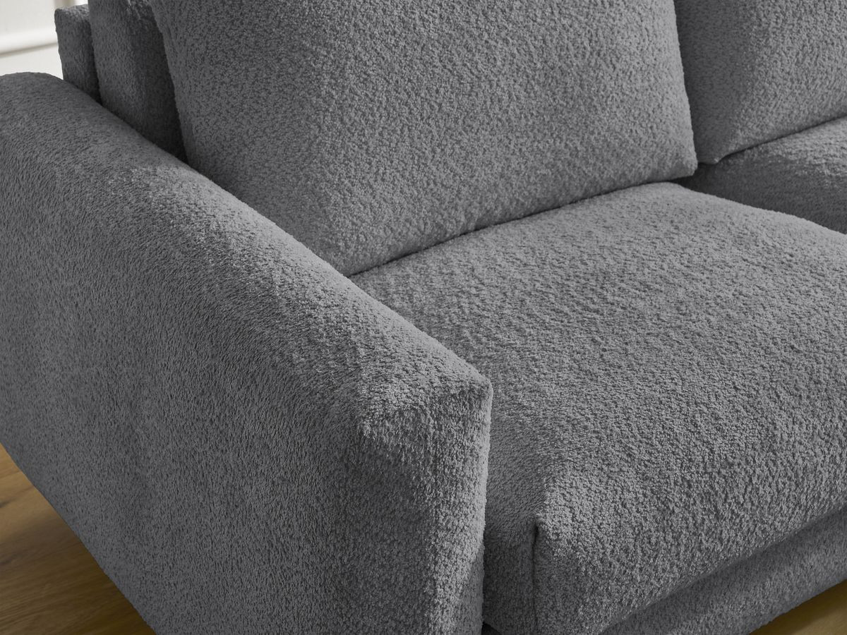 Canapé d'angle réversible convertible NOUVEAU COCOONE bouclette gris foncé — vue 4