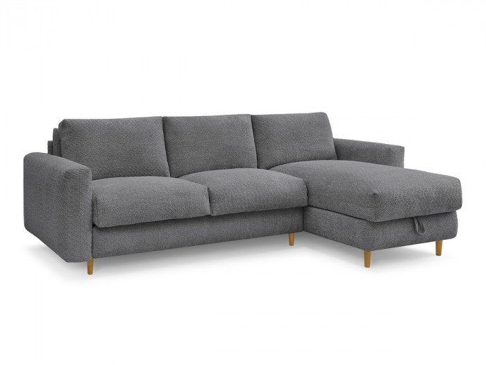 Canapé d'angle réversible convertible NOUVEAU COCOONE ouverture express tissu bouclette