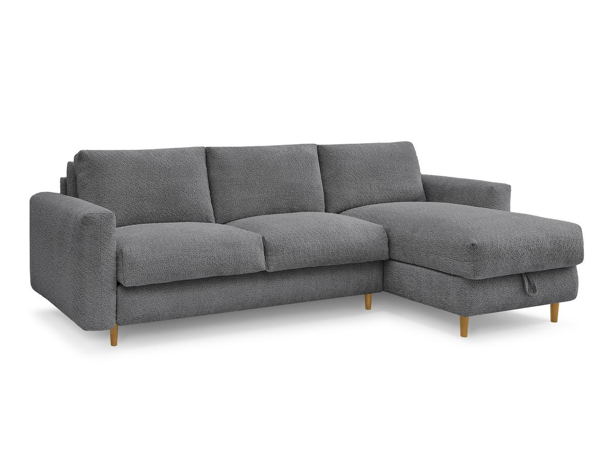 nieuwe cocoone omkeerbare hoekbank met snelle opening in badstof gekleurd donkergrijs