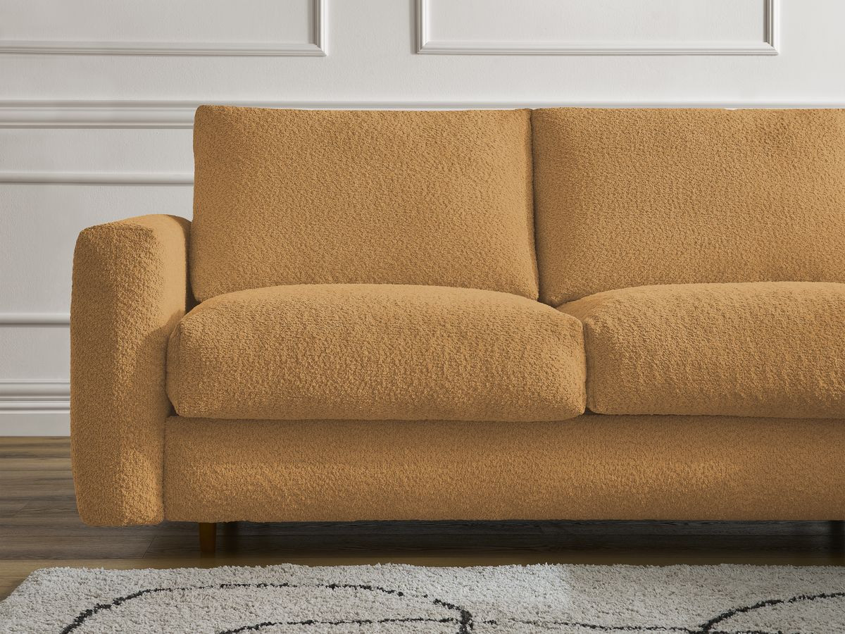 Canapé d'angle réversible convertible NOUVEAU COCOONE bouclette jaune — vue 4