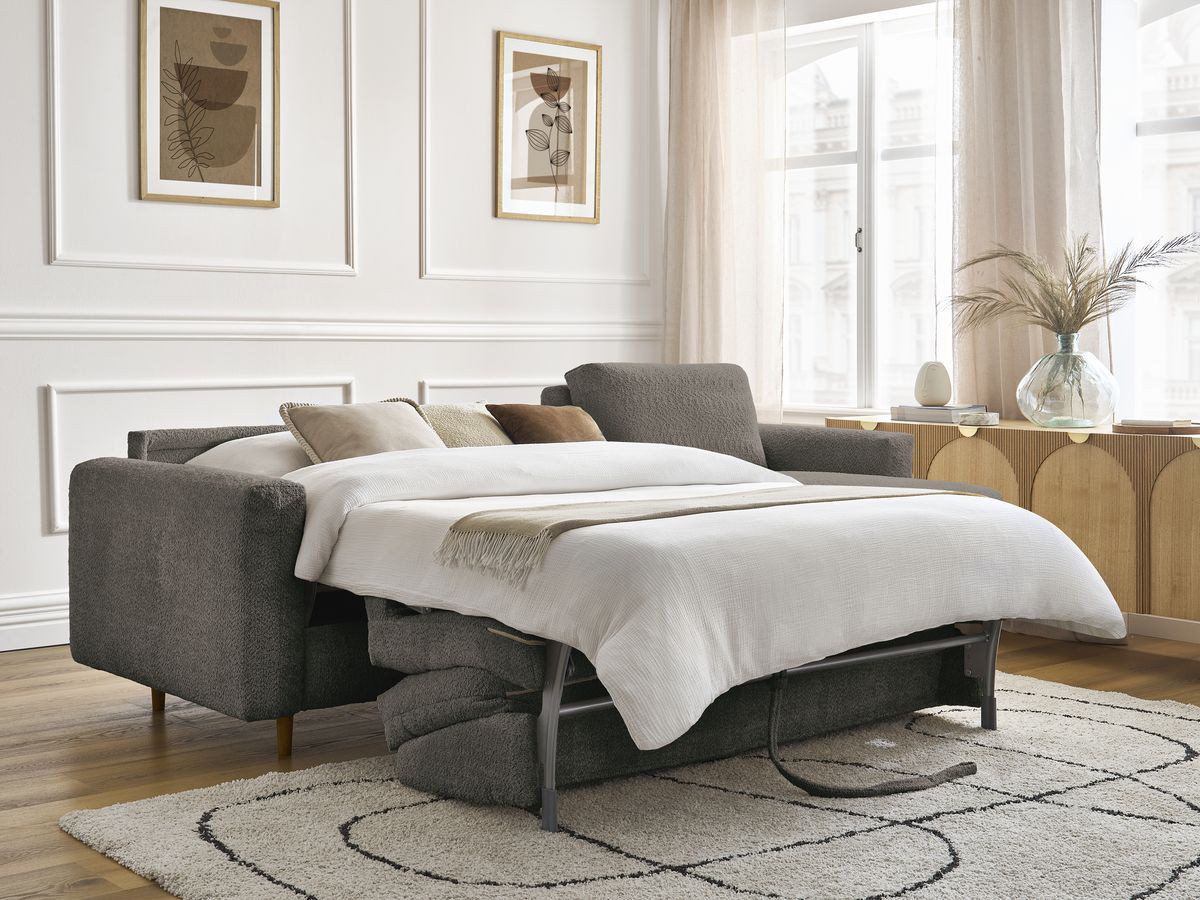 Canapé d'angle réversible convertible NOUVEAU COCOONE bouclette marron — vue 6