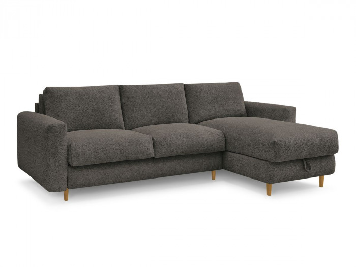 Canapé d'angle réversible convertible NOUVEAU COCOONE ouverture express tissu bouclette