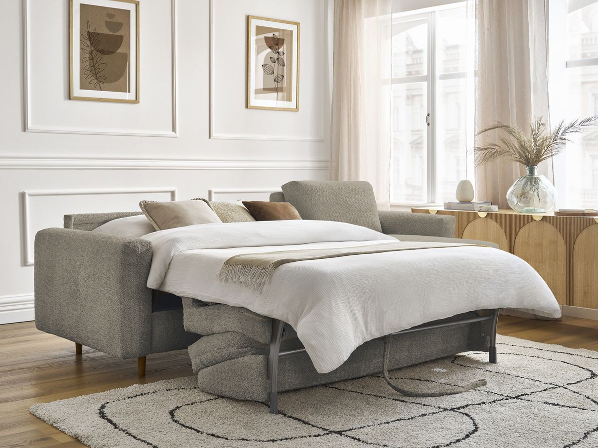 Canapé d'angle réversible convertible NOUVEAU COCOONE bouclette taupe — vue 6