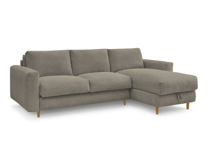 Canapé d'angle réversible convertible NOUVEAU COCOONE ouverture express tissu bouclette