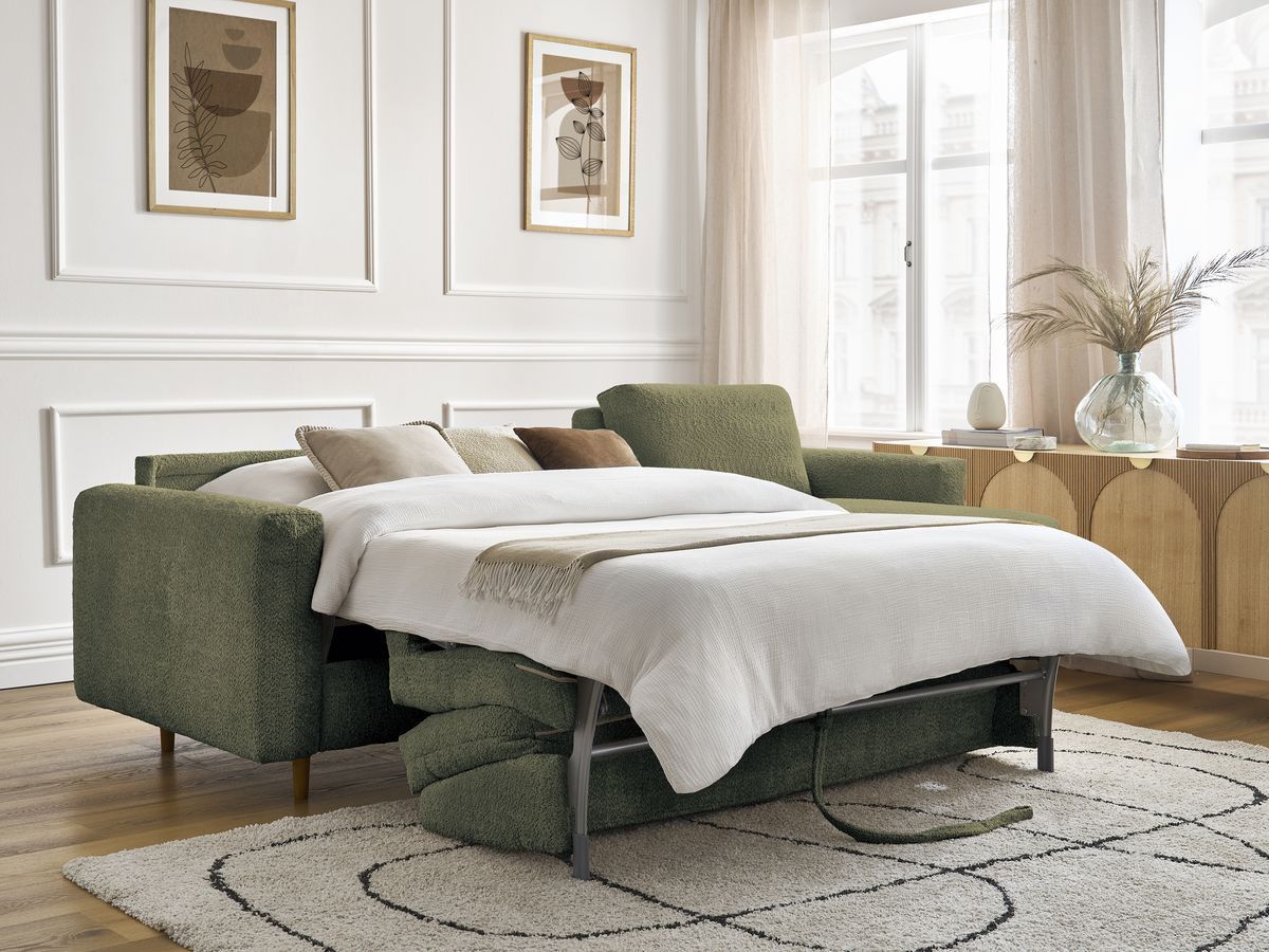 Canapé d'angle réversible convertible NOUVEAU COCOONE bouclette vert — vue 6