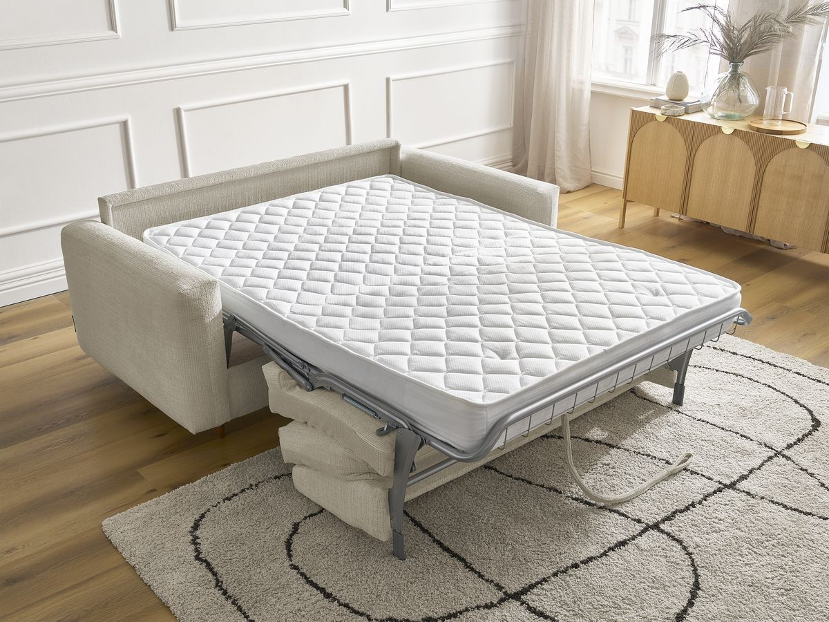 Canapé droit convertible NOUVEAU COCOONE texturé beige — vue 6