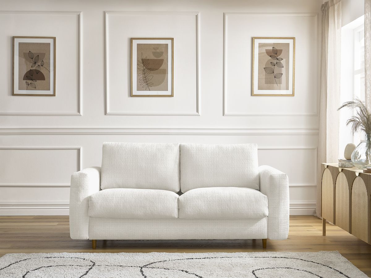 Canapé droit convertible NOUVEAU COCOONE texturé blanc — vue 4