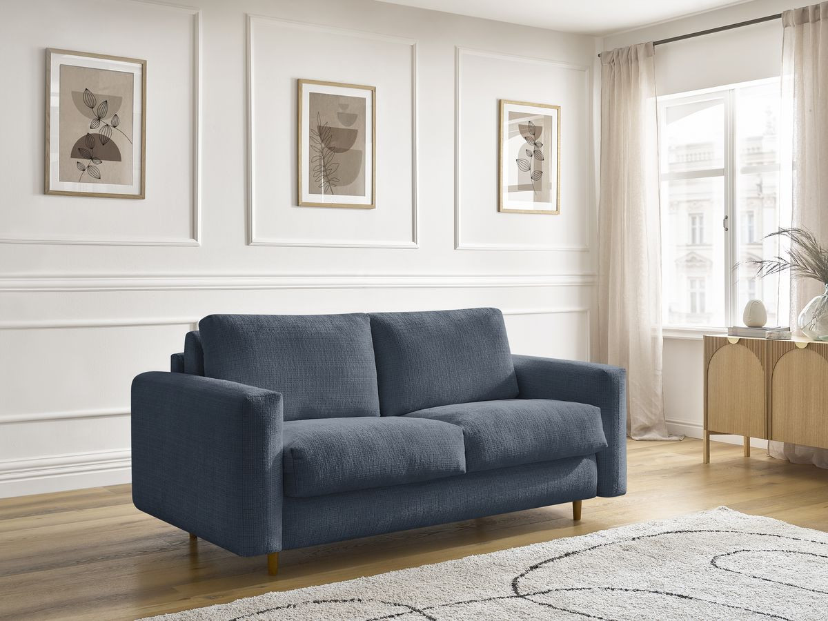 Canapé droit convertible NOUVEAU COCOONE texturé bleu foncé — vue 5